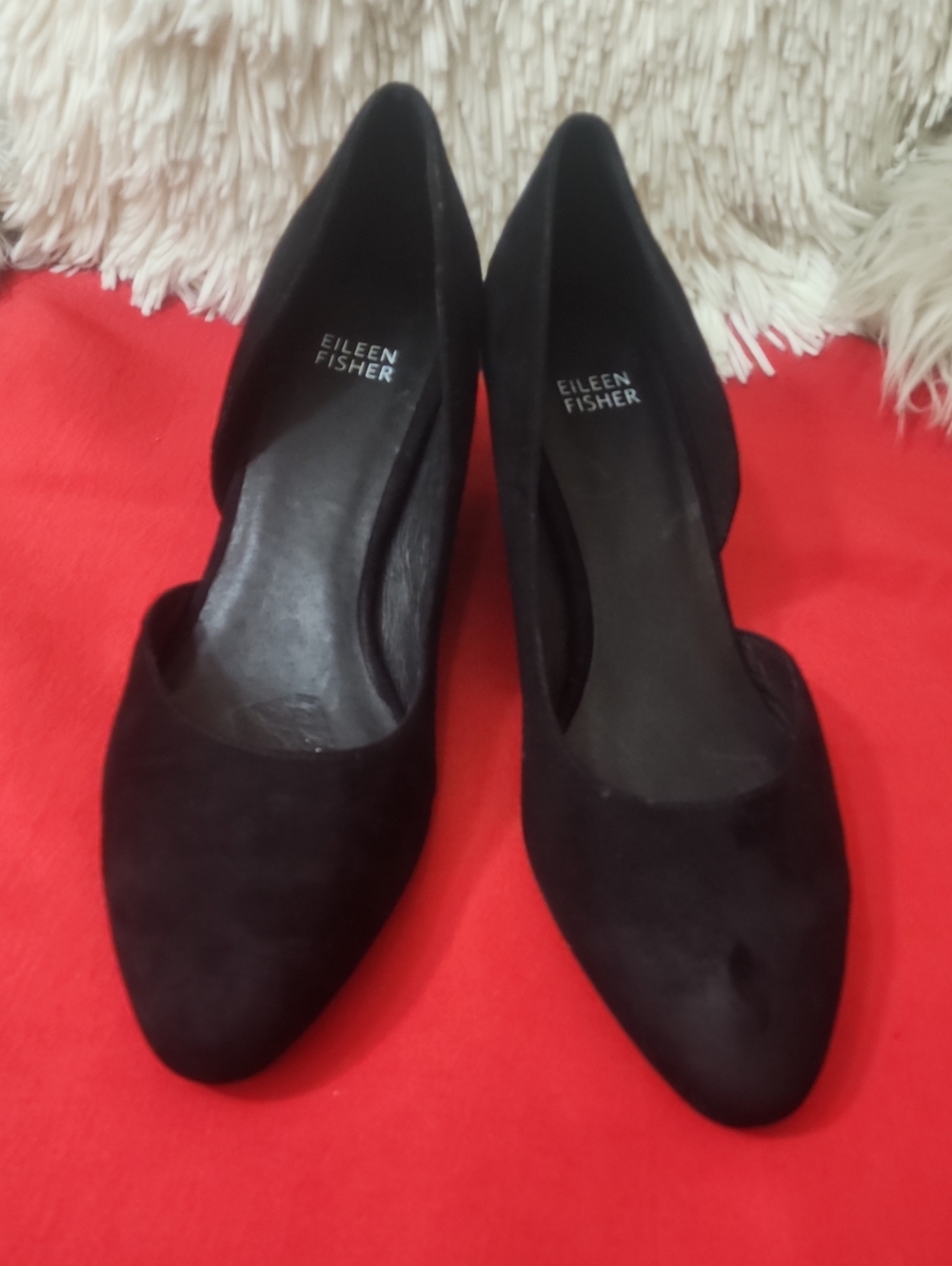 Eileen Fisher Lily Black Suede Pointed Pump